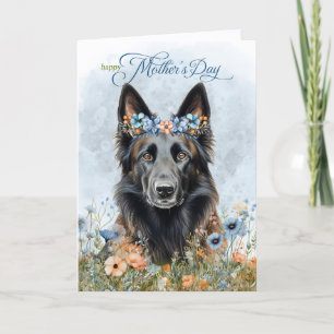 Belgian Tervuren Dog Wildflower Moederdag Feestdagen Kaart