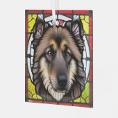 Belgian Tervuren "Glas in lood" Glas Ornament (Voorkant links)