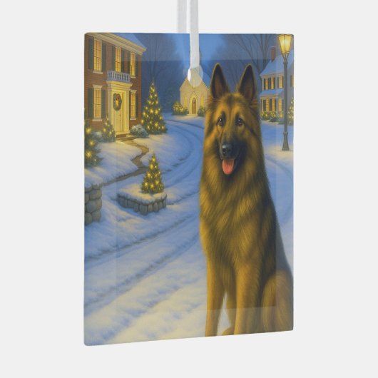 Belgian Tervuren  Glas Ornament (Voorkant Rechts)