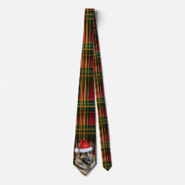 Belgian Tervuren Holiday Plaid Christmas Stropdas