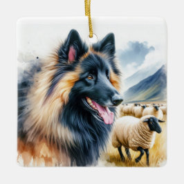 Belgian Tervuren Keramisch Ornament