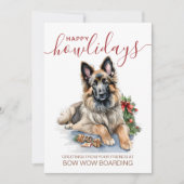 Belgian Tervuren Pet Boarding Christmas Corporate Feestdagenkaart (Voorkant)