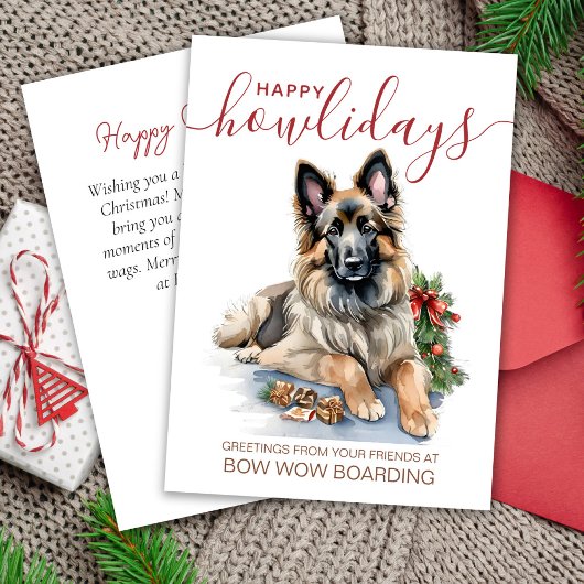 Belgian Tervuren Pet Boarding Christmas Corporate Feestdagenkaart