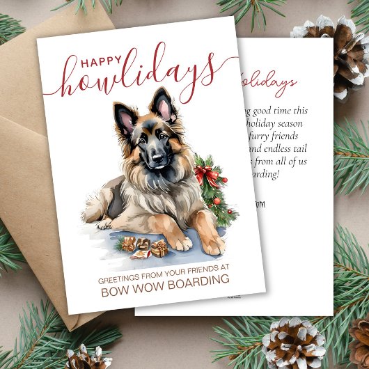 Belgian Tervuren Pet Boarding Christmas Corporate Feestdagenkaart