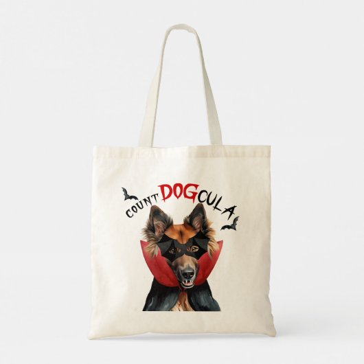 Belgian Tervuren Vampire Dog Trick or treat Tote Bag (Achterkant)