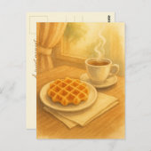 Belgian Waffle Briefkaart – Een zoete dag in Belgi (Voorkant / Achterkant)