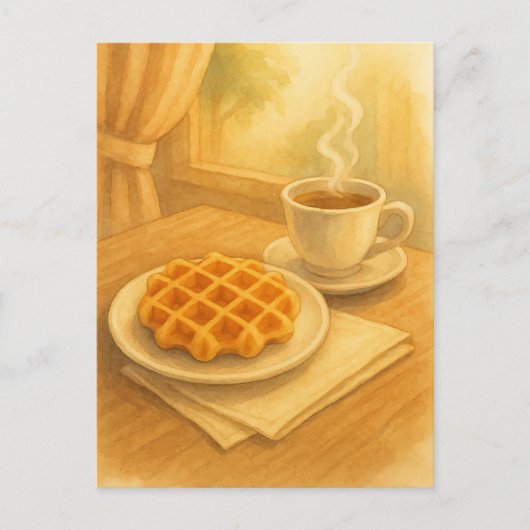 Belgian Waffle Briefkaart – Een zoete dag in Belgi (Voorkant)