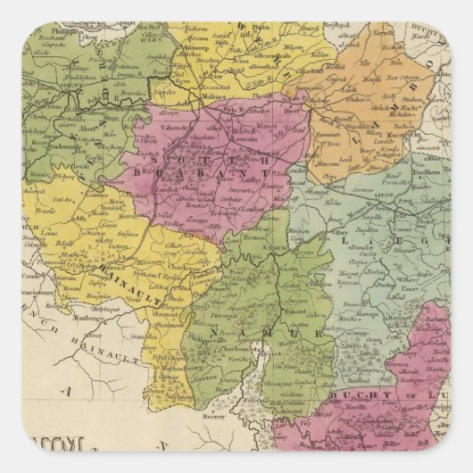 België 2 vierkante sticker (Voorkant)