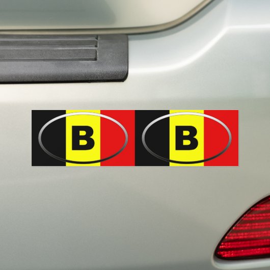 België - B - Europees ovaal Bumpersticker (Op auto)