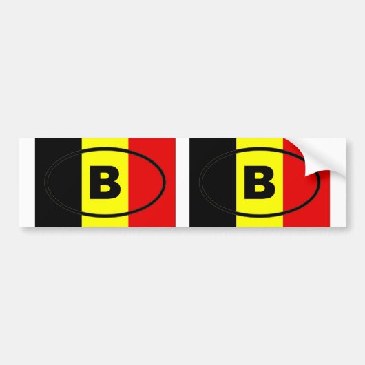 België - B - Europees ovaal Bumpersticker (Voorkant)