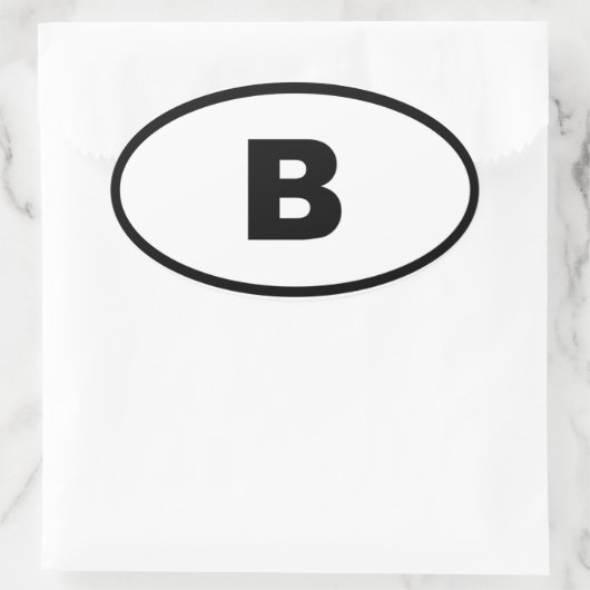 België - B - Europees Ovale Sticker (Tas)
