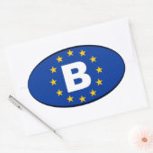 België - B - Europese Unie Ovale Sticker (Envelop)