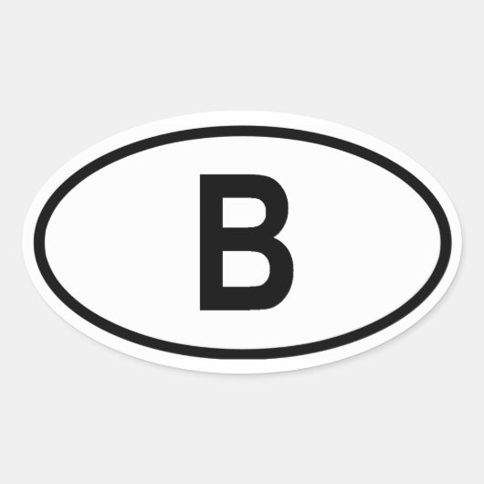 België "B" Ovale Sticker (Voorkant)