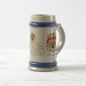 België (BELGIË) Groot Wapen Gepersonaliseerd Bierpul (Voorkant rechts)