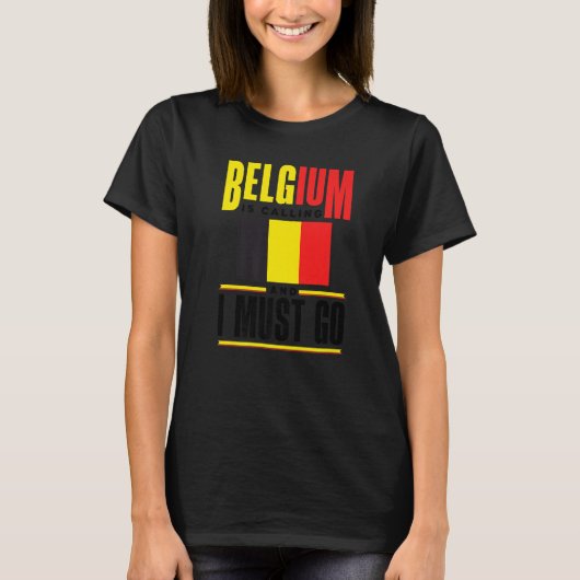 belgië belgisch belgië vlag belgië belt t-shirt (Voorkant)