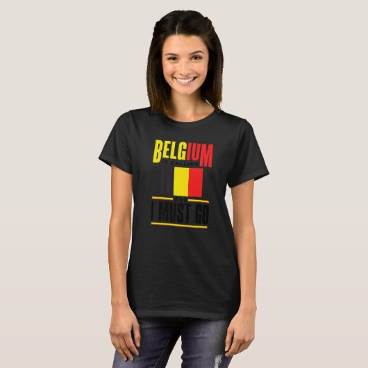 belgië belgisch belgië vlag belgië belt t-shirt (Voorkant volledig)