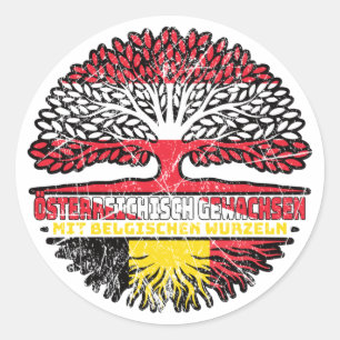 België Belgisch Österreichisch Österreich Baum Ronde Sticker