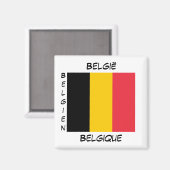 België Belgische Talen Vlaggen Square Magnet (Voorkant / Achterkant)