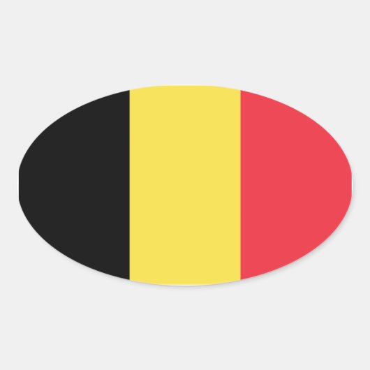 België/Belgische vlag Ovale Sticker (Voorkant)