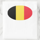 België/Belgische vlag Ovale Sticker (Tas)