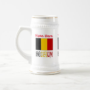 België Belgische Vlag Rood Personalisatie Bierpul