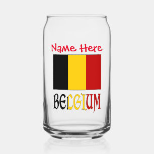België Belgische Vlag Rood Personalisatie Blikvorm Glas