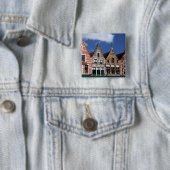 België, Brugge. UNESCO 2 Vierkante Button 5,1 Cm (In situ)