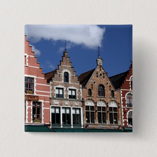 België, Brugge. UNESCO 2 Vierkante Button 5,1 Cm (Voorkant)