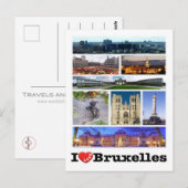 België - Bruxelles - I Love - Briefkaart (Voorkant / Achterkant)