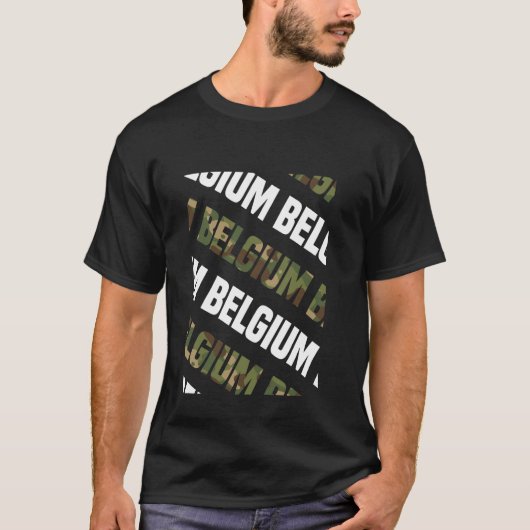 België Camo Pattern Green Camouflage T-shirt (Voorkant)