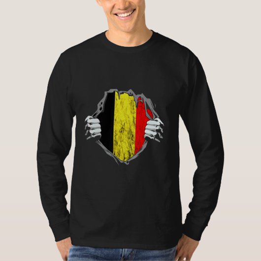 België Chest Belgische vlag Belgisch Pride T-shirt (Voorkant)