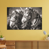 België conceptpaarden canvas afdruk (Insitu (Woonkamer))