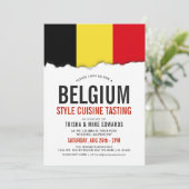 België Cuisine | Flag White Invite Kaart (Staand voorkant)