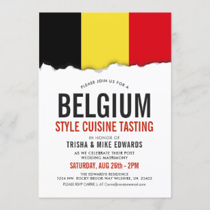 België Cuisine Flag White Invite Kaart