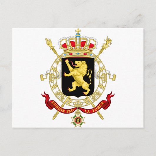 België Emblem Coat of Arms - Armoiries Belgique Briefkaart (Voorkant)