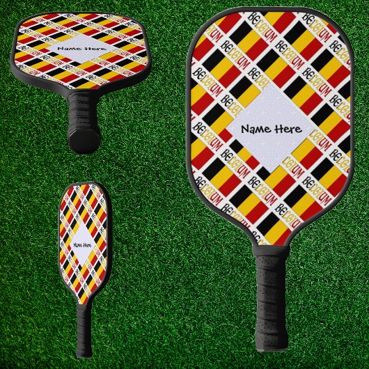 België en België vlag met Jouw naam Pickleball Paddle