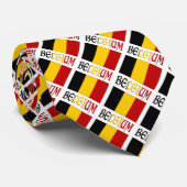 België en België vlag met Jouw naam Stropdas (Opgerold)