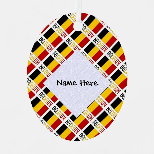 België en Belgische vlag gepersonaliseerd Metalen Ornament (Voorkant)