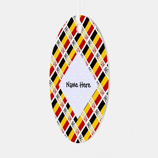 België en Belgische vlag gepersonaliseerd Metalen Ornament (Voorkant links)