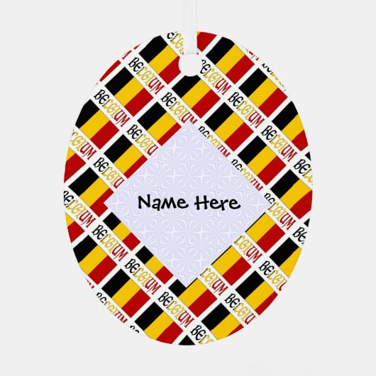 België en Belgische vlag gepersonaliseerd Metalen Ornament (Achterkant)