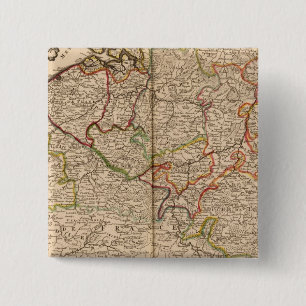 België en Luxemburg Vierkante Button 5,1 Cm