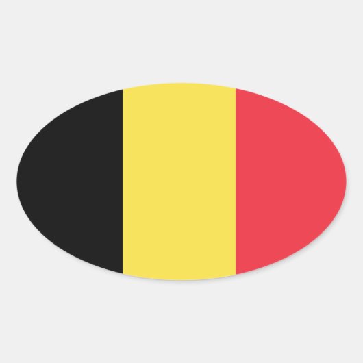 België* Euro-stijl ovale vlag Ovale Sticker (Voorkant)