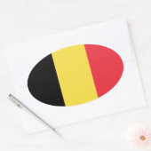 België* Euro-stijl ovale vlag Ovale Sticker (Envelop)