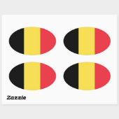 België* Euro-stijl ovale vlag Ovale Sticker (Vel)