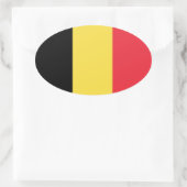 België* Euro-stijl ovale vlag Ovale Sticker (Tas)