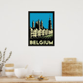 belgië - europa kunst deco retro - vintage poster (Keuken)