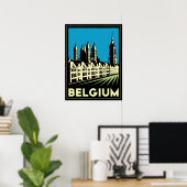 belgië - europa kunst deco retro - vintage poster (Thuiskantoor)