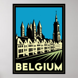 belgië - europa kunst deco retro - vintage poster