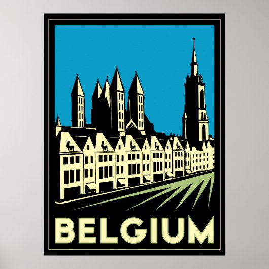 belgië - europa kunst deco retro - vintage poster (Voorkant)