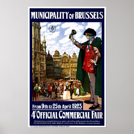 België  Fair Poster opnieuw ingesteld op Brussel (Voorkant)
